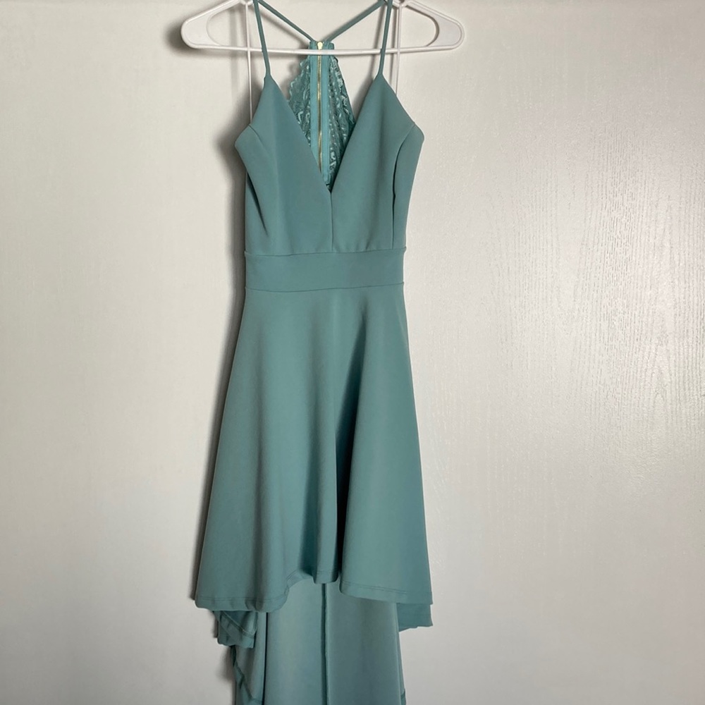 Teal High Low Dress